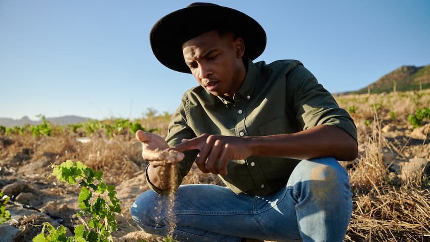 African farmer in field