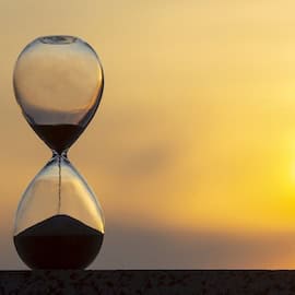Hourglass at sunset