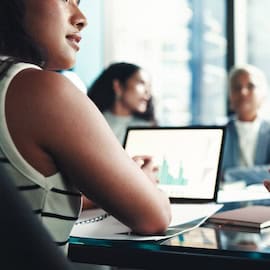 Women at investment meeting