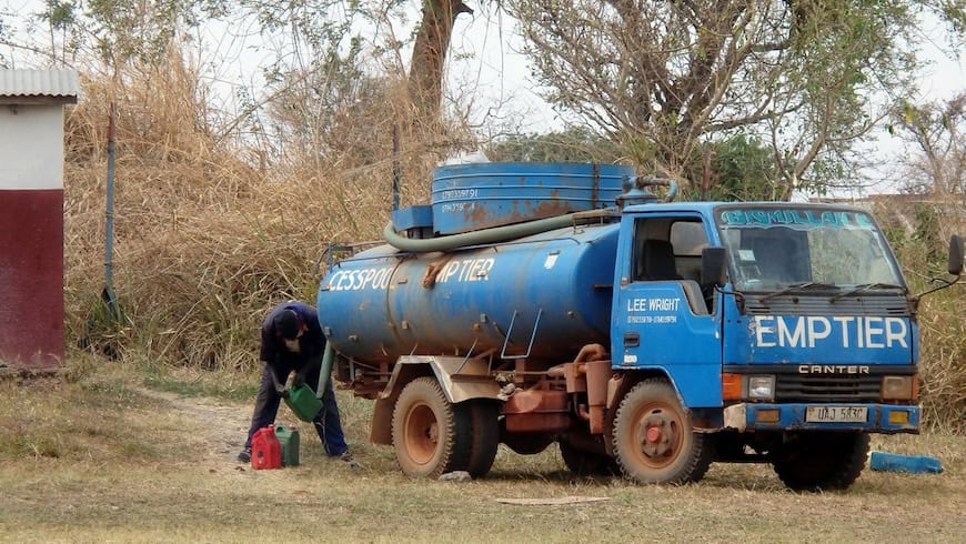 Pit latrine emptier in Uganda