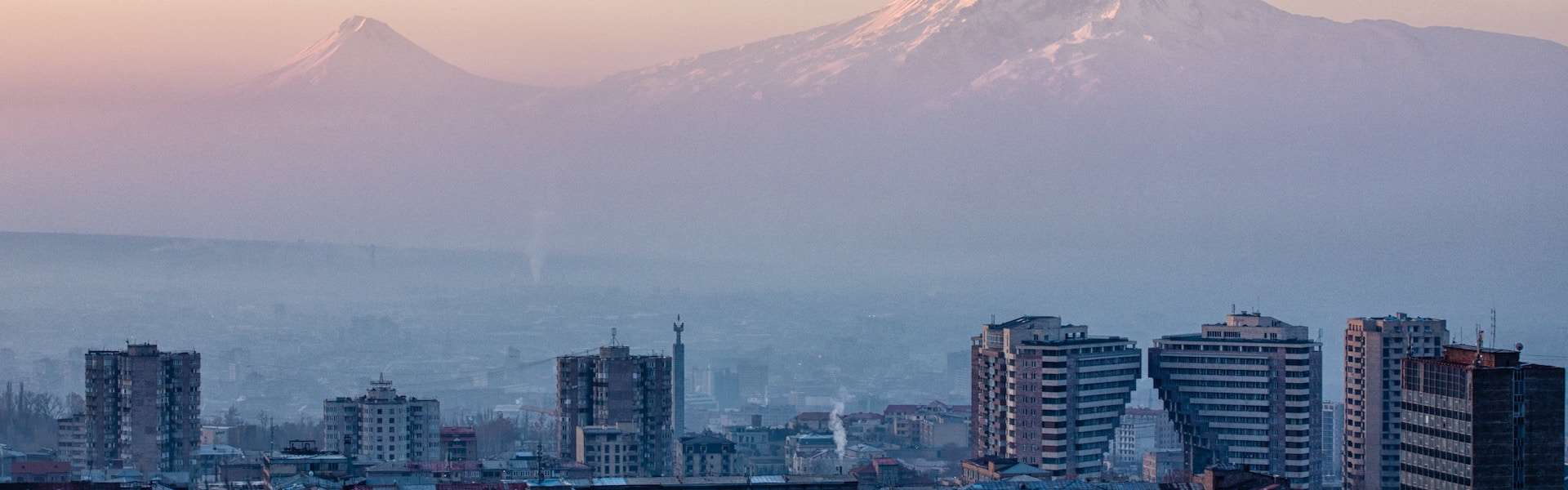 yerevan armenia city mountain urban skyline eastern europe