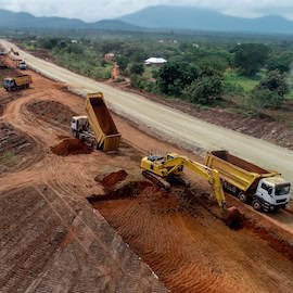 Road construction in Africa