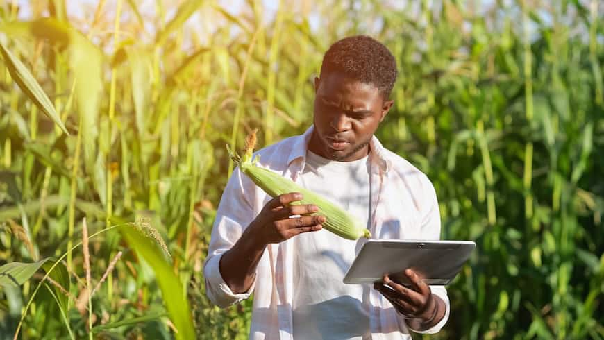 Farmer in Africa using AI