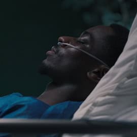 man using medical oxygen in hospital