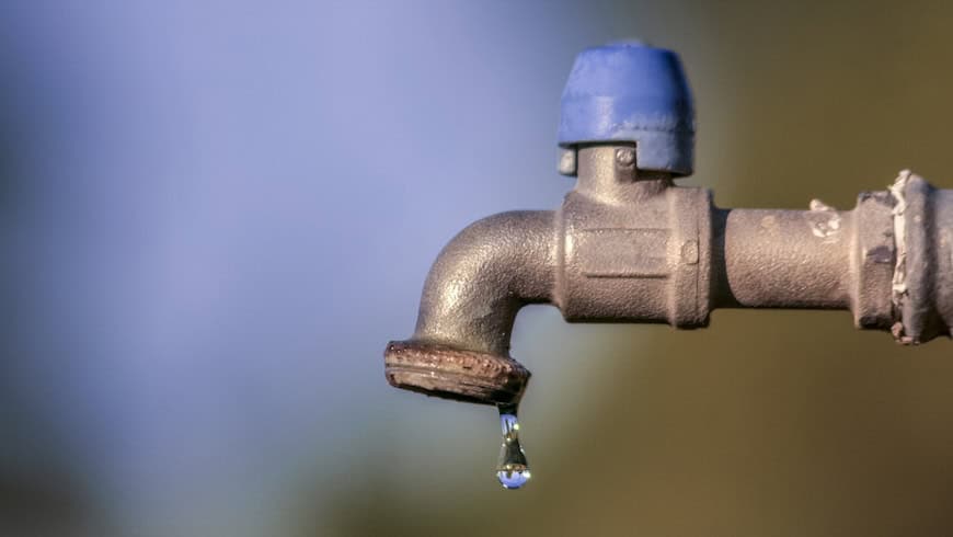 Faucet dripping water