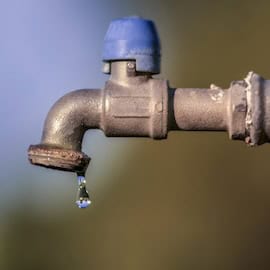 Faucet dripping water